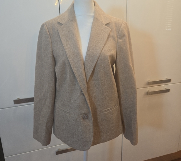 VTG Mairi Macintyre Wool Single Breasted Scottish Brown Tan Blazer Size 12 - Picture 1 of 11